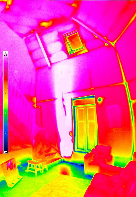 Présentation d'un thermogramme réalisé dans le cadre d'un bilan thermique par thermographie Bilan thermique par thermographie